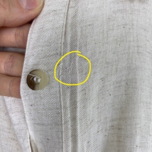 Sim & Sam Linen Blend Midi Dress Twist Button Front Neutral Color Sz S NWT - Picture 14 of 16